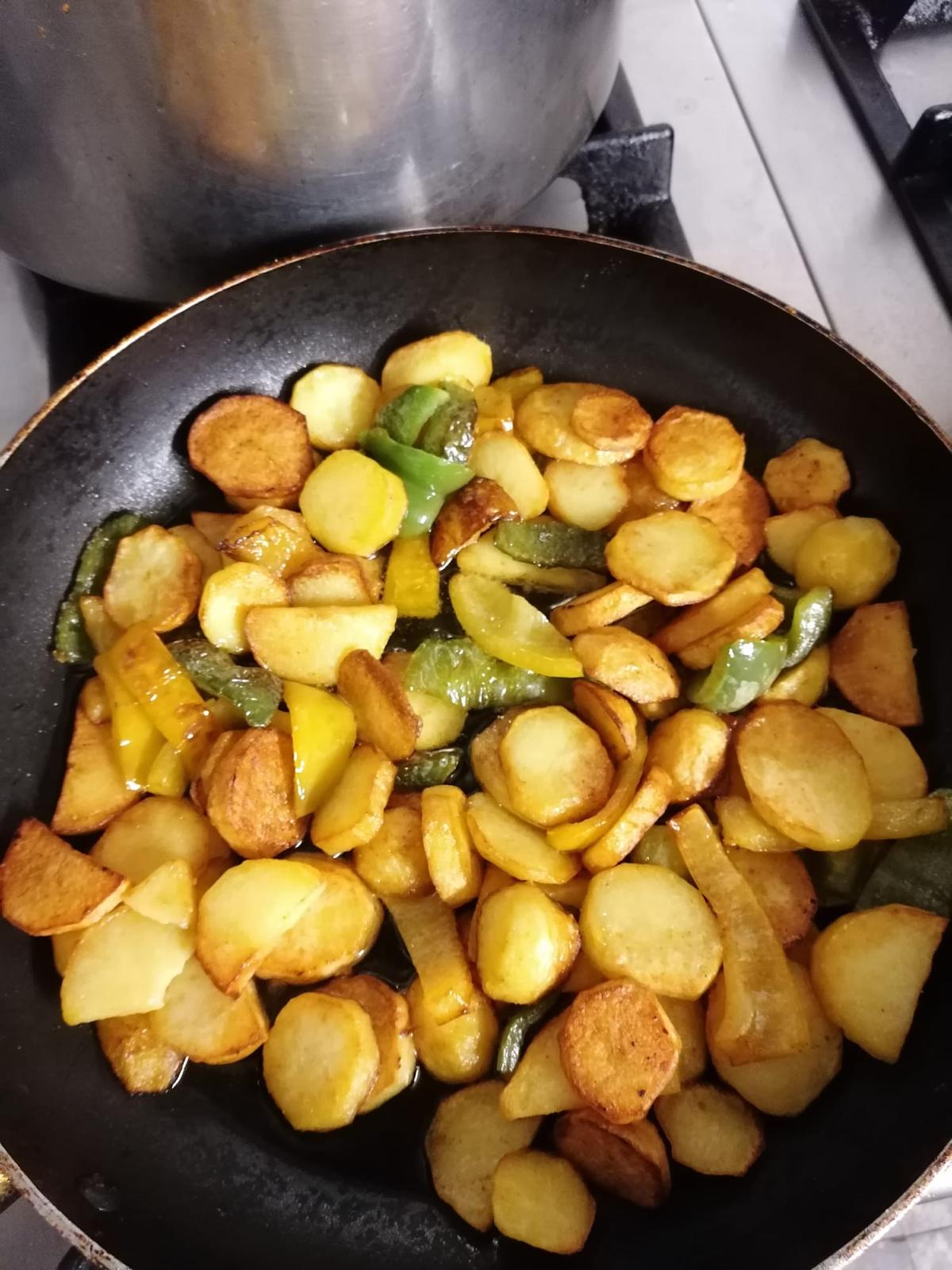 Kartoffeln mit flache Bohnen